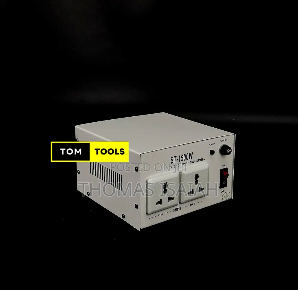 1500w Stepdown Transformer With 2 Outlets and Switch