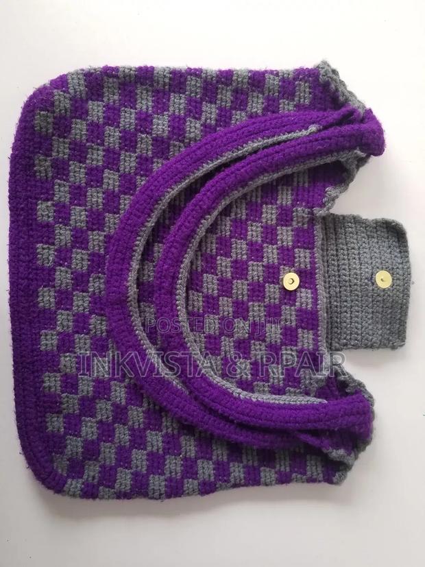 Crochet Bag (Purple and Grey). - thumbnail 3