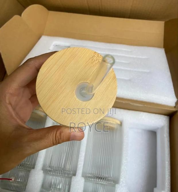 4pcs Ribbed Glass Smoothie Cups With Lids Straws - thumbnail 7