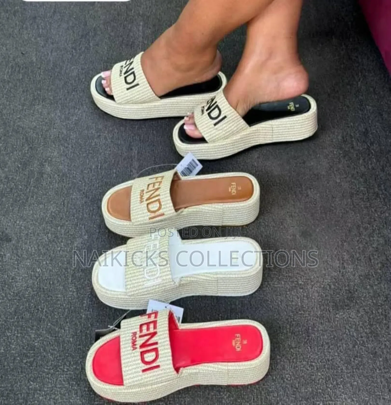Fendi Beach Print Sandals
