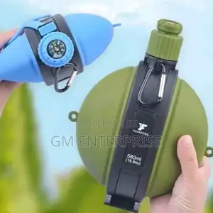 * 1pcs Foldable Silicone Water Bottle With Compass