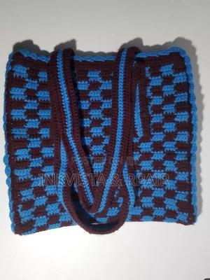 Crochet Bag ( Blue and Maroon). - thumbnail 2