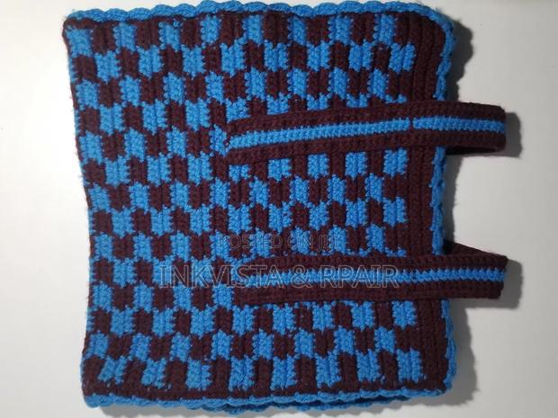 Crochet Bag ( Blue and Maroon). - thumbnail 4