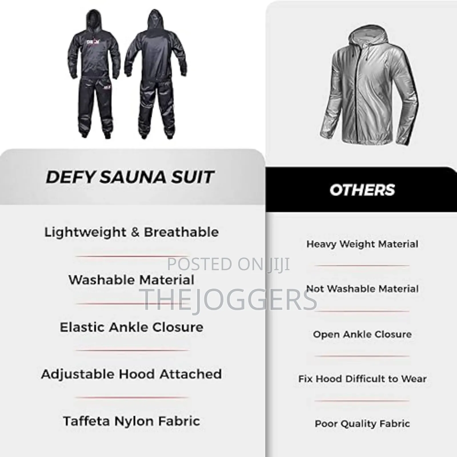 Defy Heavy Duty Sauna Suit for Weight Loss Anti-Rip Gym Exercise Gear