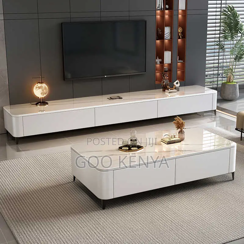 Home Table; Living Room Rectangular Coffee Table With Marble Top