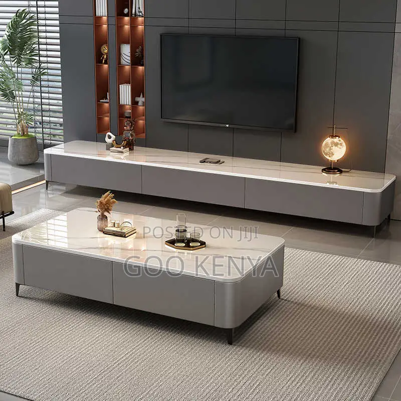 Home Table; Living Room Rectangular Coffee Table With Marble Top