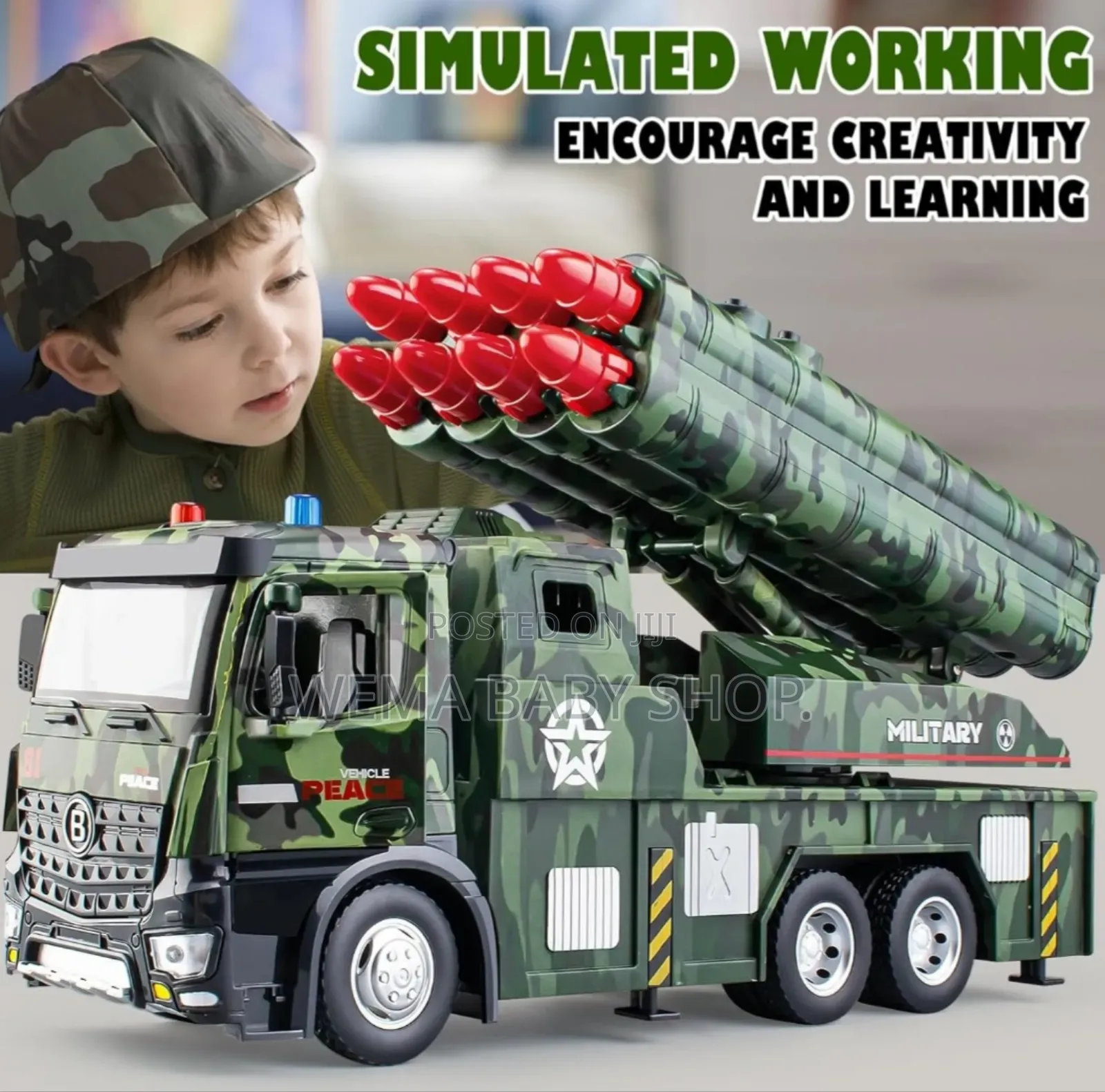 Functional Military Missile Launch Vehicle Toy Truck.