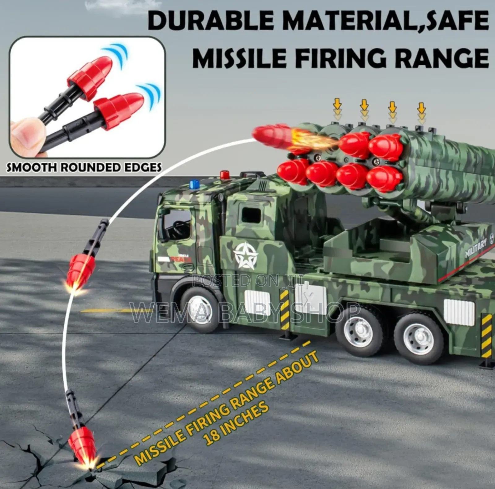 Functional Military Missile Launch Vehicle Toy Truck.
