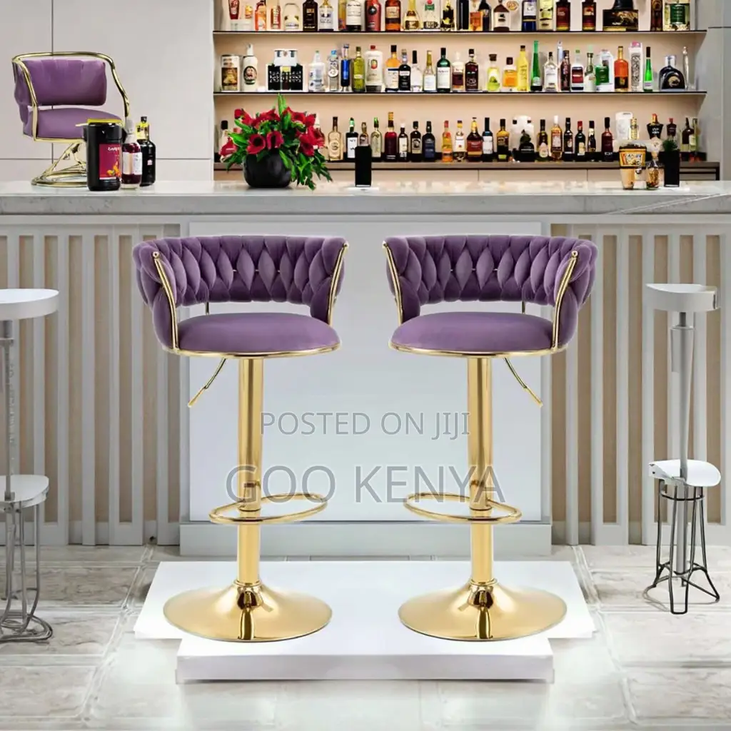 Home Kitchen Stool; Height Adjustable Velvet Bar Chair for Kitchen