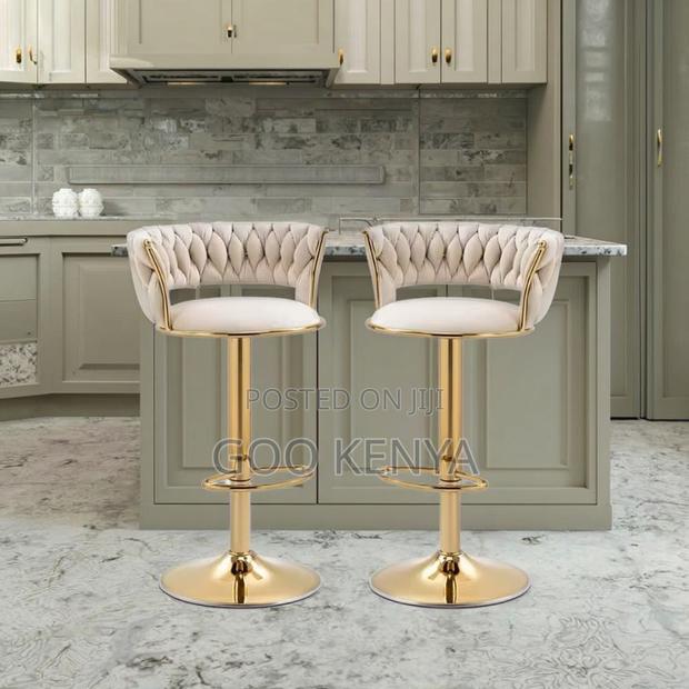 Home Kitchen Stool; Height Adjustable Velvet Bar Chair for Kitchen - thumbnail 2