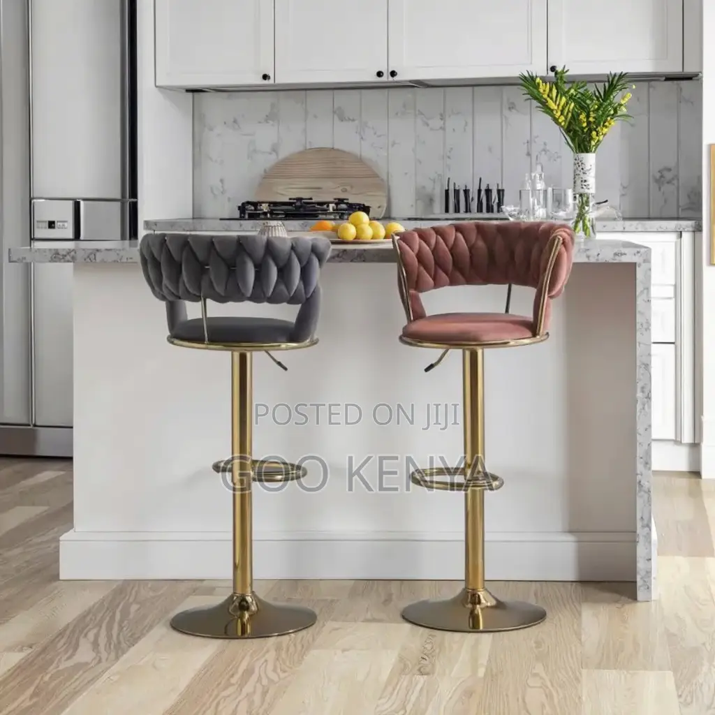 Home Kitchen Stool; Height Adjustable Velvet Bar Chair for Kitchen