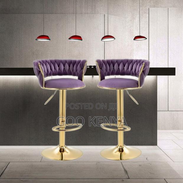 Home Kitchen Stool; Height Adjustable Velvet Bar Chair for Kitchen - thumbnail 4