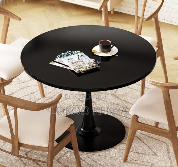 Dining Table : Elegant Black Round Garden Table - thumbnail 5