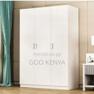 Bedroom Home Closet; 3-Door Lockable Bedroom Closet With Wooden Finish