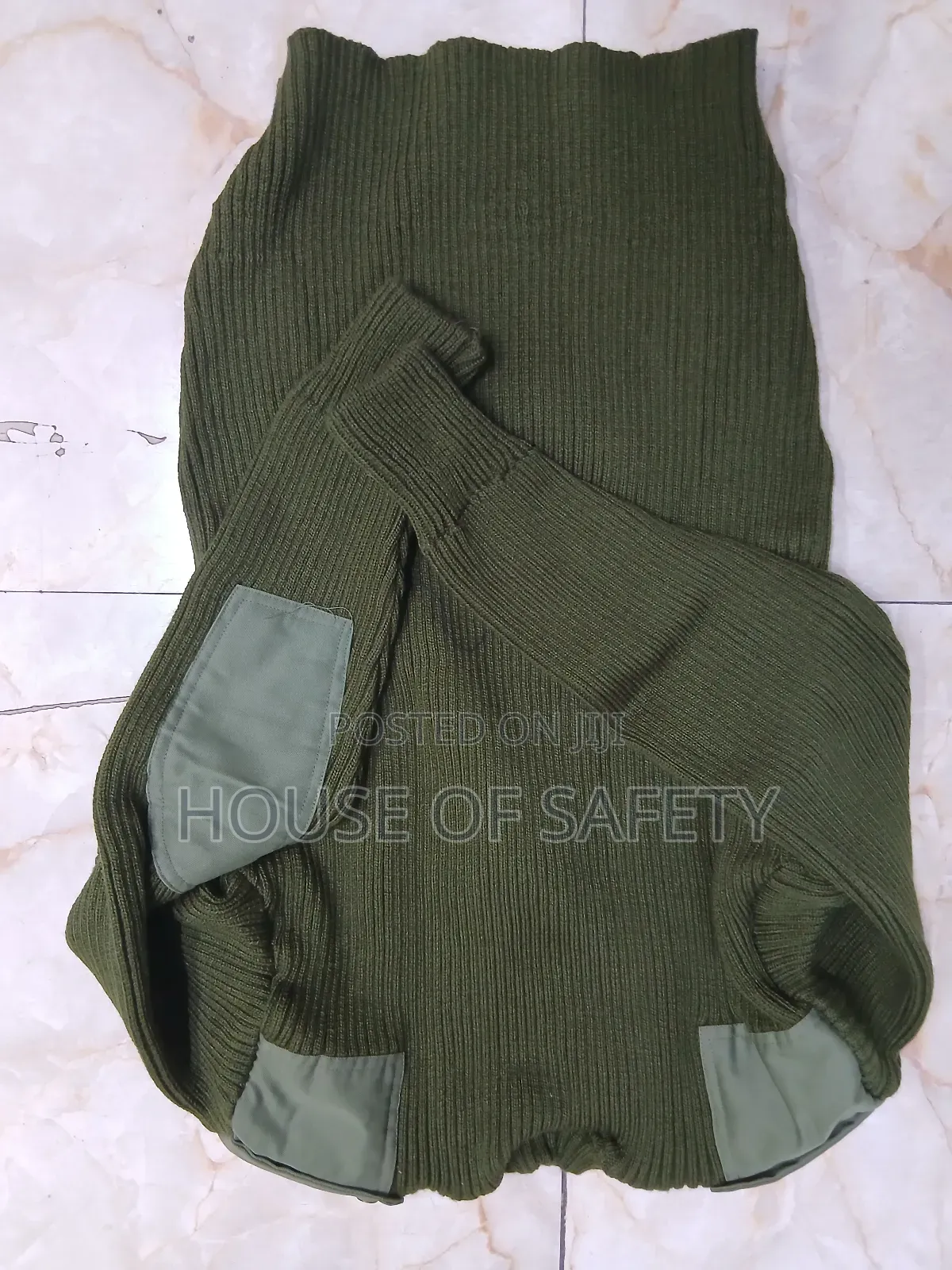 Reinforced Elbow Security Guard Green Sweaters