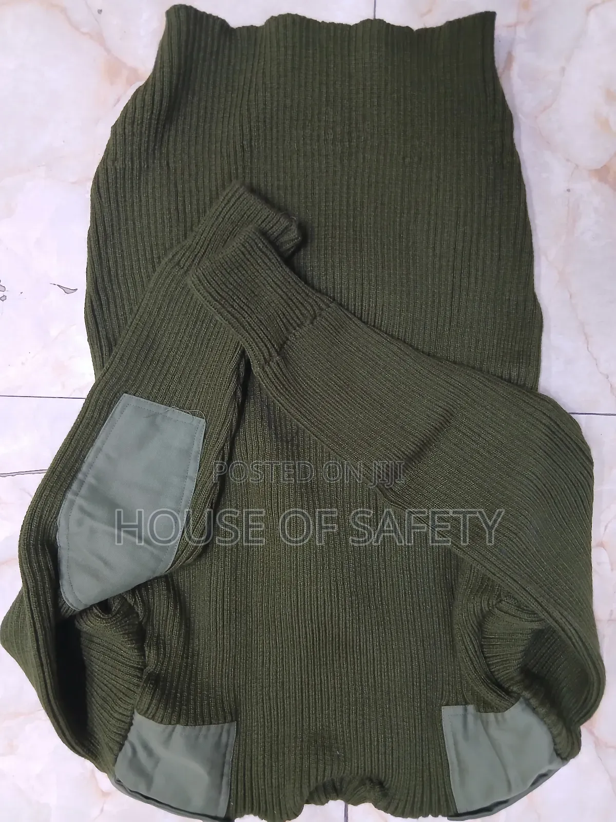 Reinforced Elbow Security Guard Green Sweaters
