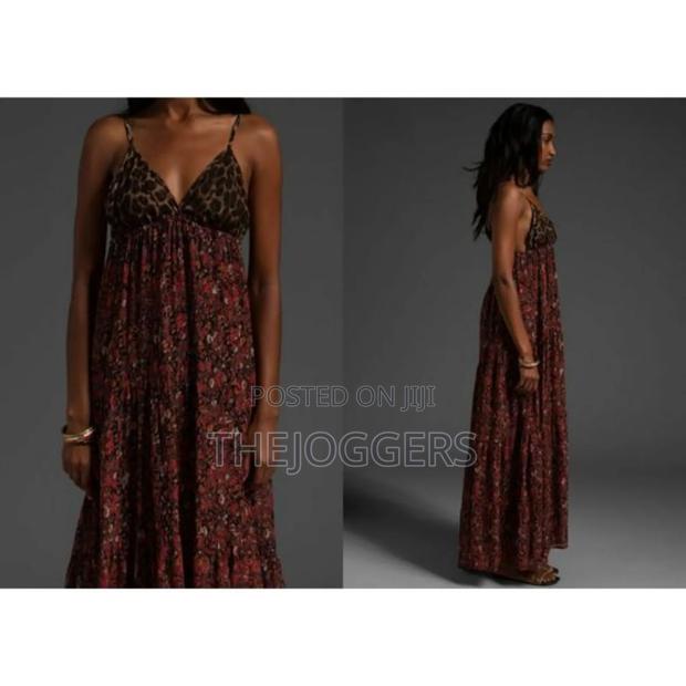 Blu Moon Leopard Floral Multi Color Brown Cami Maxi Dress - thumbnail 3