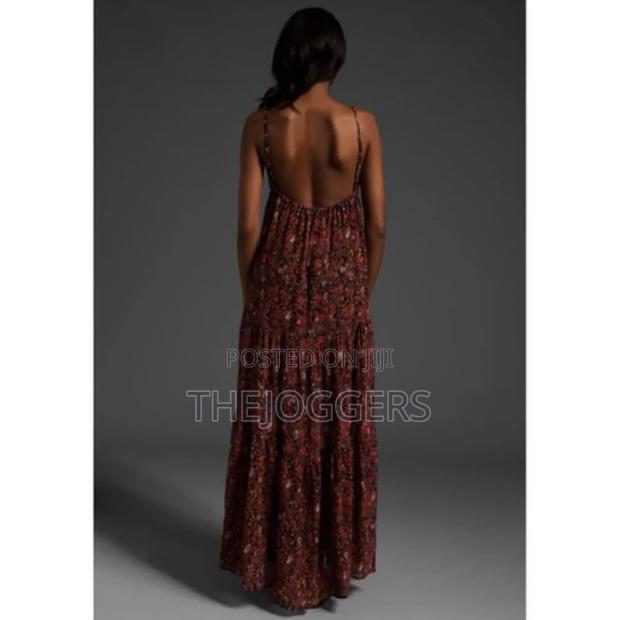 Blu Moon Leopard Floral Multi Color Brown Cami Maxi Dress - thumbnail 4