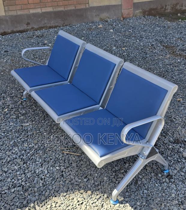 Office Bench : Waiting Room Sofa With Cushions – Blue