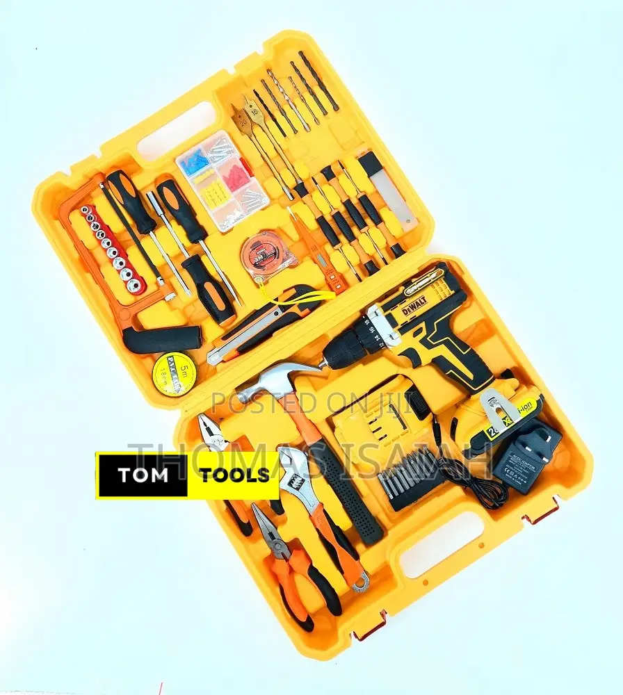 Dewalt 60pcs Tool Kit With Powerful 21v Cordless Drill