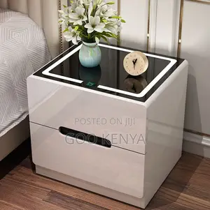 Home Cabinet; Smart Bedside Night Organizer With Led