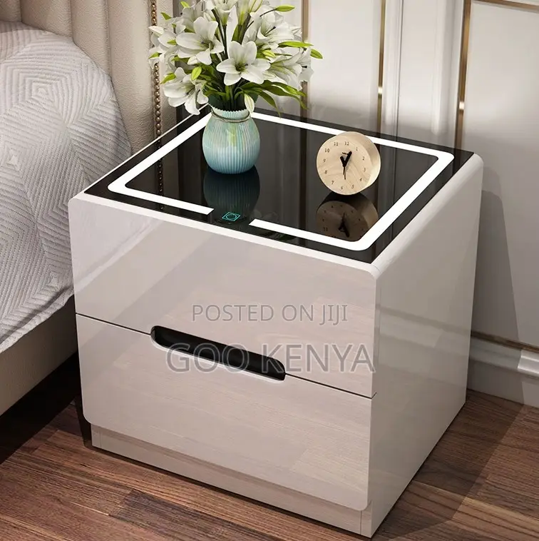 Home Cabinet; Smart Bedside Night Organizer With Led