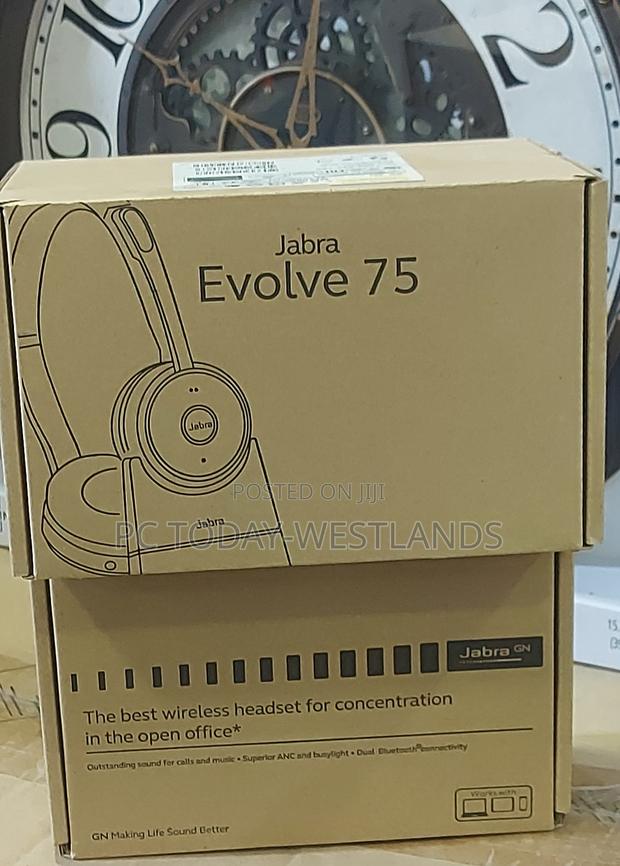 Jabra Evolve 75 Ms Wireless Headset, Stereo +Link 370