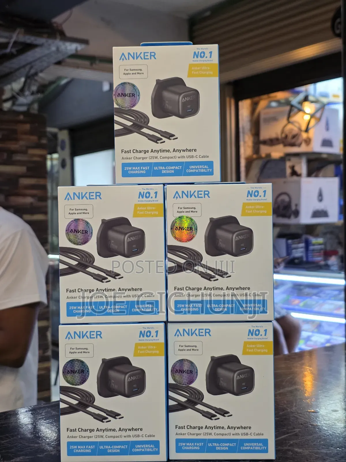 Anker Charger (25w, Compact) With 5ft Usb-C to Usb-C Cable