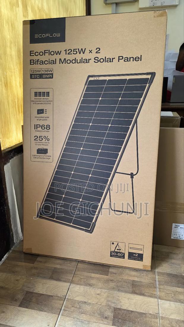 New Ecoflow 125w Bifacial Modular Solar Panel 125x2