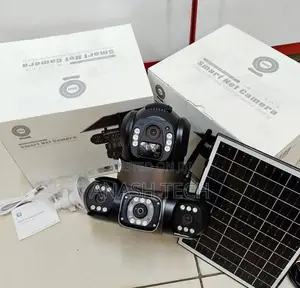 Secured 3 Lenses 3 Screen V380 Triple Lens 4g PTZ Solar Camera