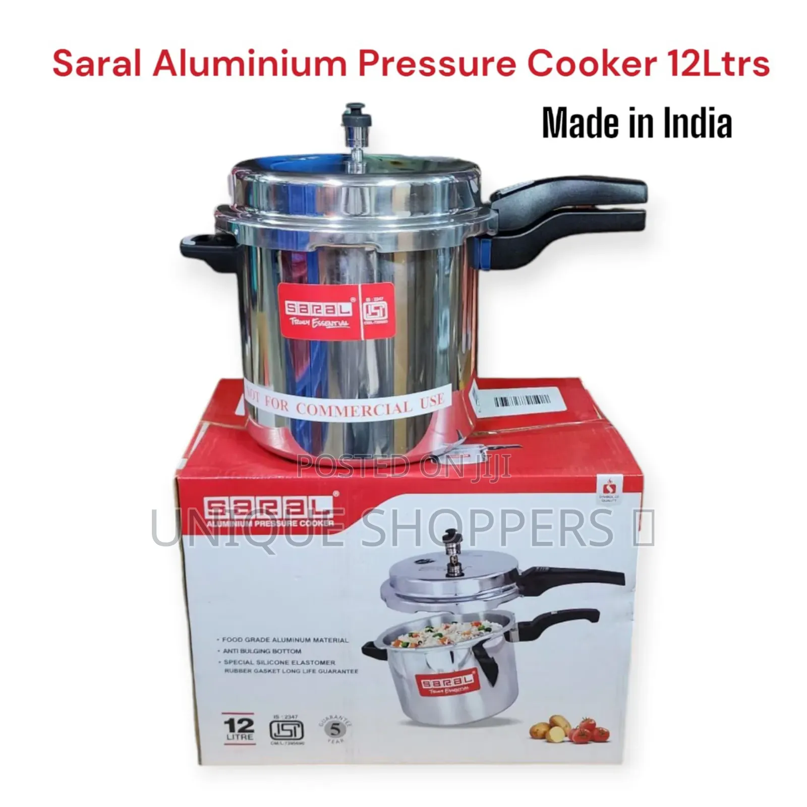 Code: *328799*
Saral Aluminum Pressure Cooker 12ltrs