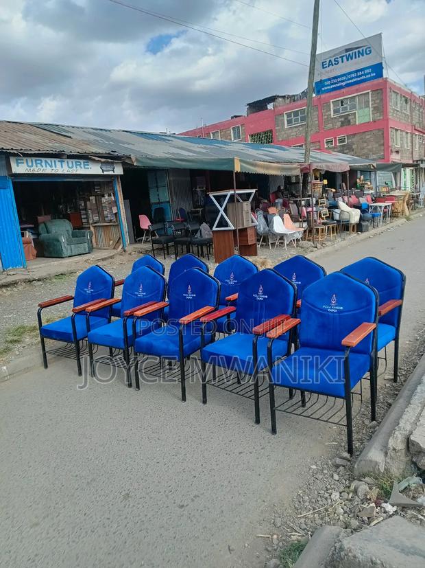 Church Branded Chairs With Varnished Wooden Armrest
