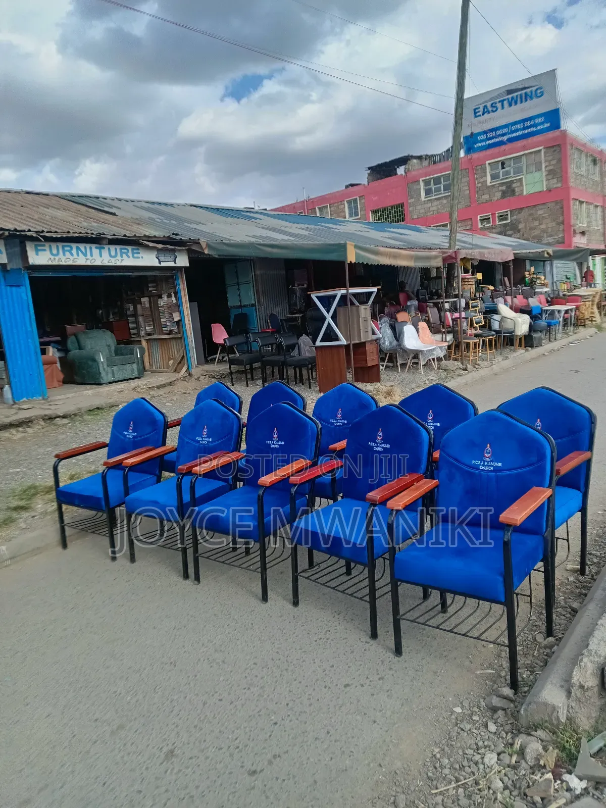 Church Branded Chairs With Varnished Wooden Armrest