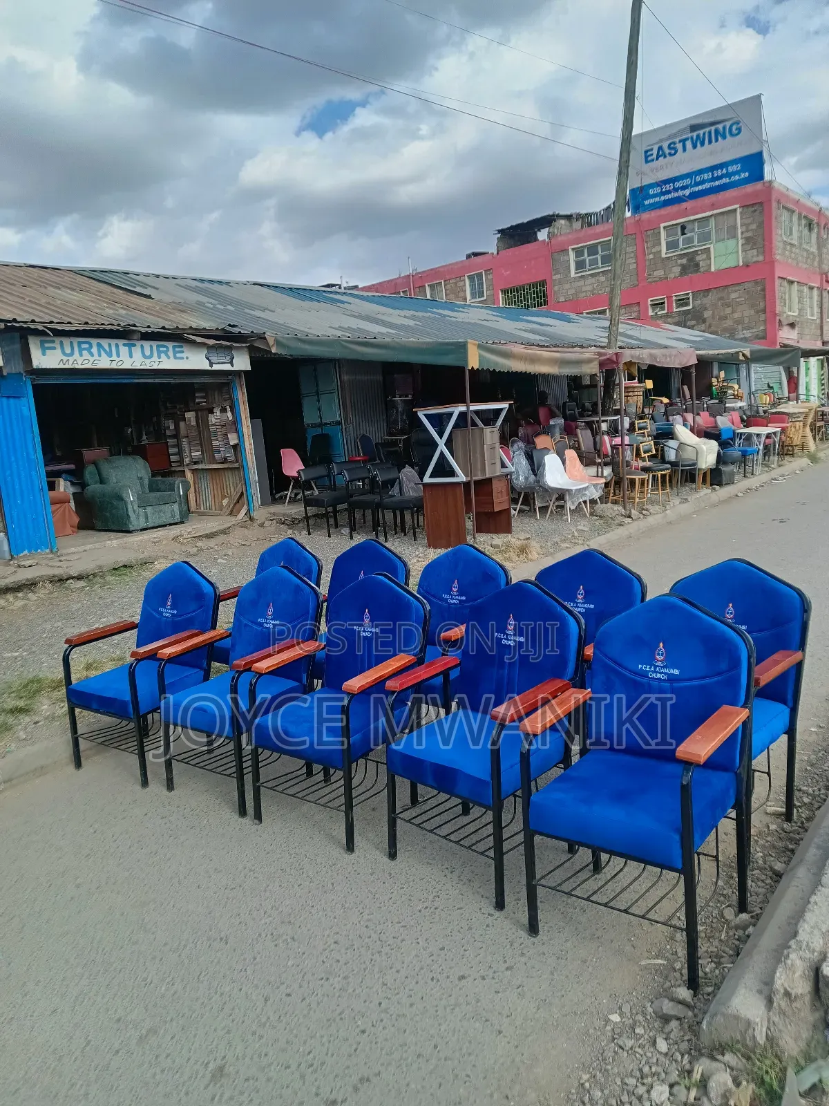 Church Branded Chairs With Varnished Wooden Armrest