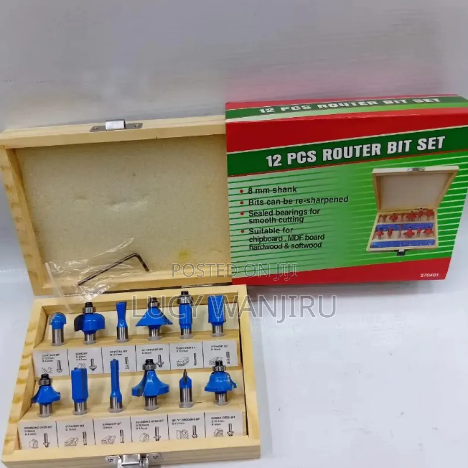 12 Pc Router Bit Set/ Router Bits