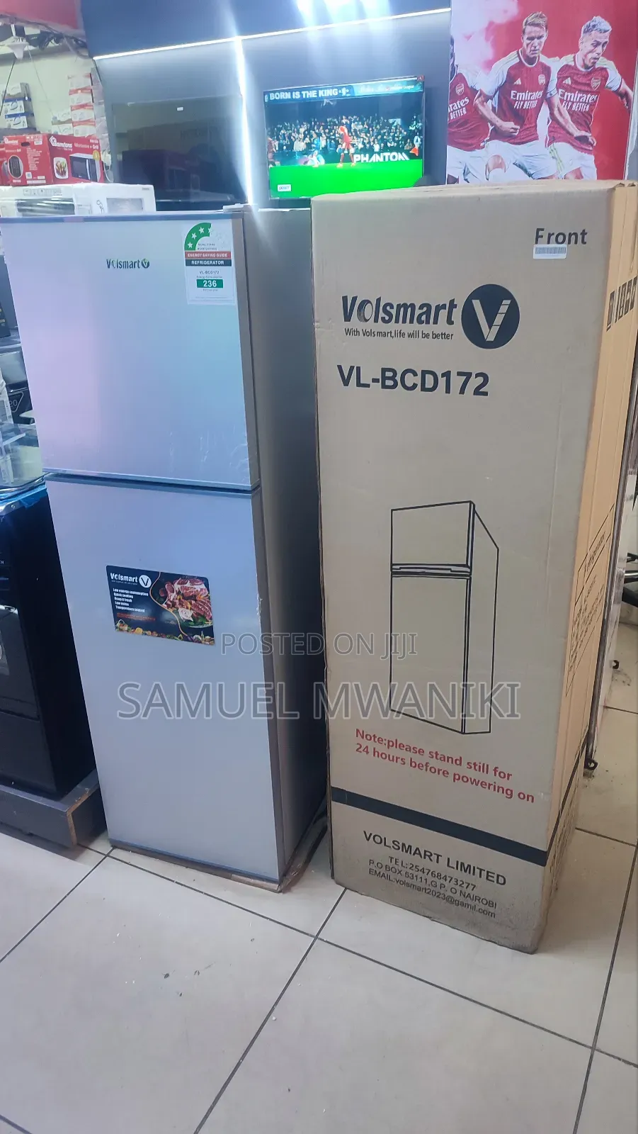 Volsmart 172 Liters Fridge Direct Cool Double Door Top Mounted Freezer