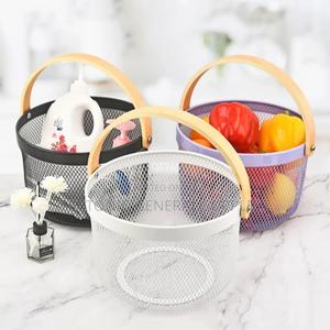 High Quality Pantry Mesh Wire Fruit Basket- Round Square - thumbnail 2