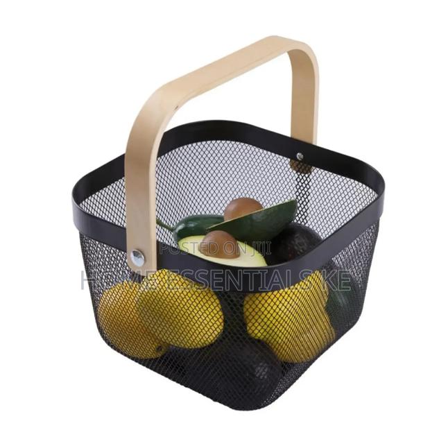 High Quality Pantry Mesh Wire Fruit Basket- Round Square - thumbnail 2