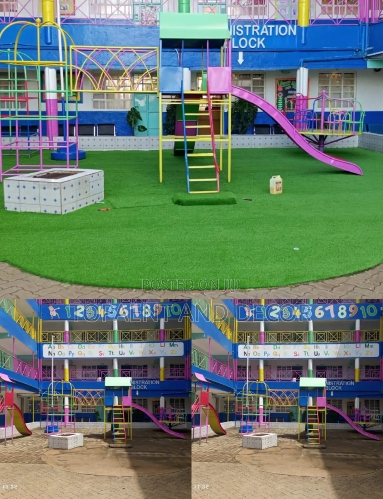 School Decorative Artificial Green Grass Carpet for Playground