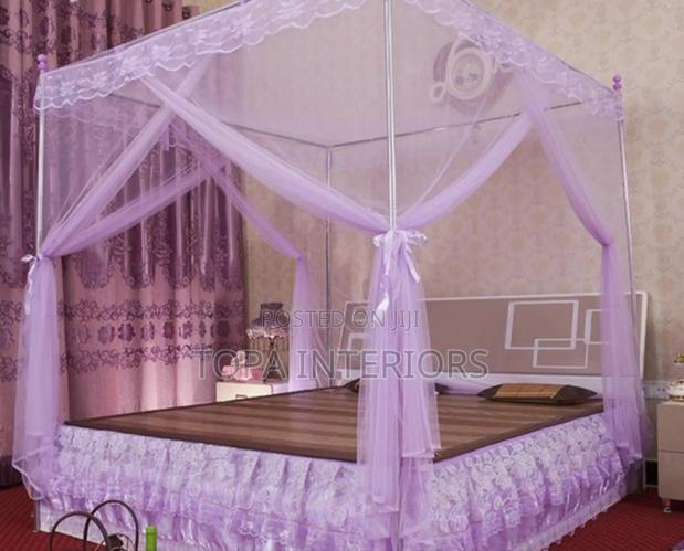 Square 4 Stand Mosquito Nets for King Size Beds - main view