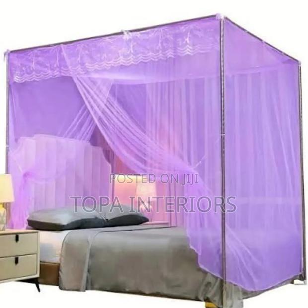 2 Doors 5by6 Purple 4 Stand Mosquito Nets