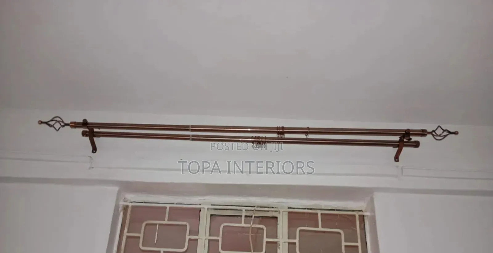 2m Double Brown Chinese Adjustable Window Curtain Rods
