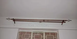 2m Double Brown Chinese Adjustable Window Curtain Rods