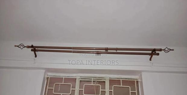 2m Double Brown Chinese Adjustable Window Curtain Rods