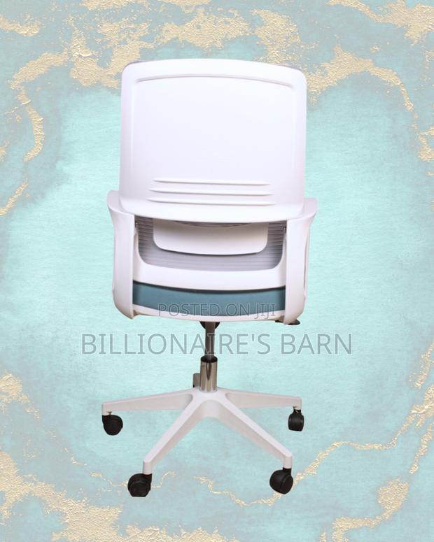 Plush White Ergonomic Mesh Office Chair | High-Density Foam Seat