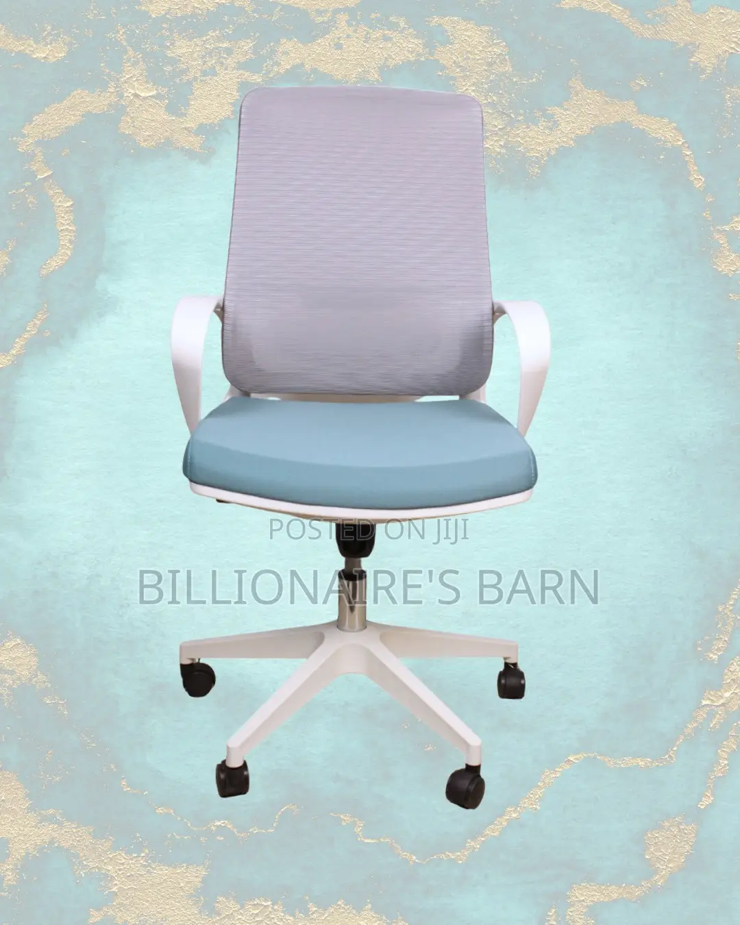 Plush White Ergonomic Mesh Office Chair | High-Density Foam Seat
