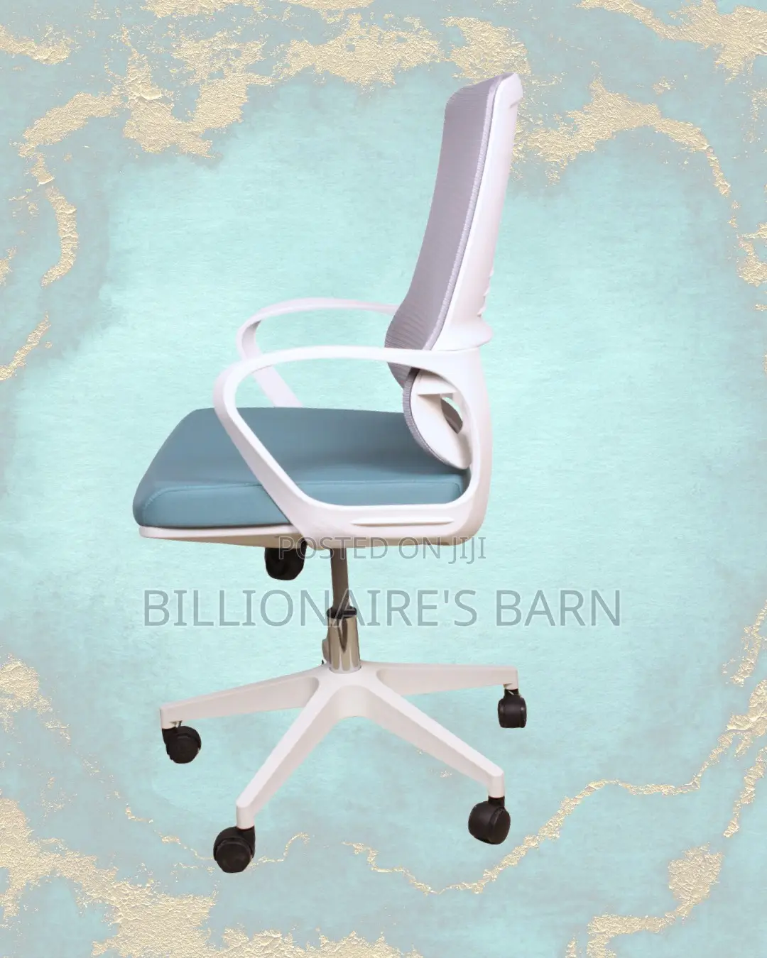 Plush White Ergonomic Mesh Office Chair | High-Density Foam Seat