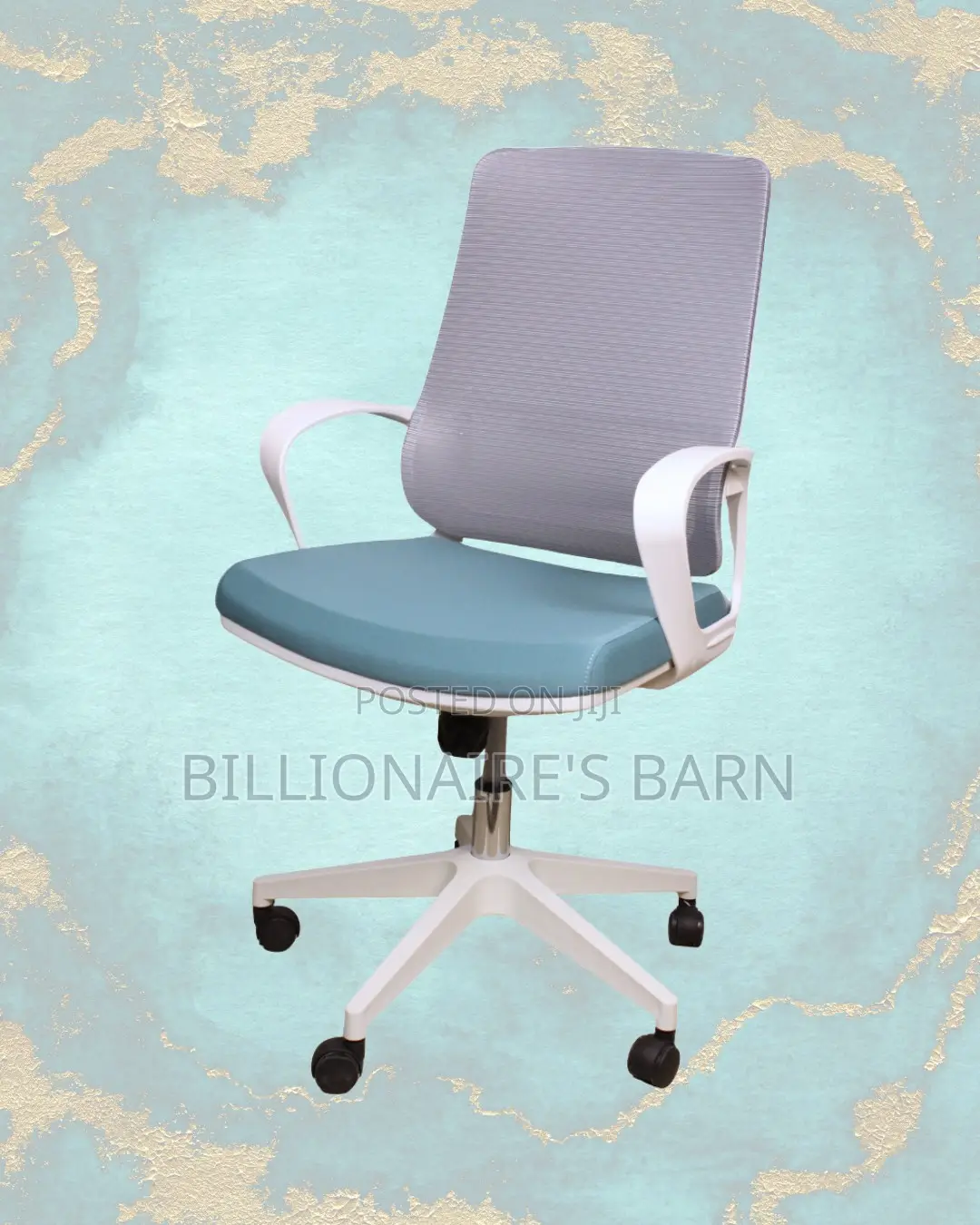 Plush White Ergonomic Mesh Office Chair | High-Density Foam Seat