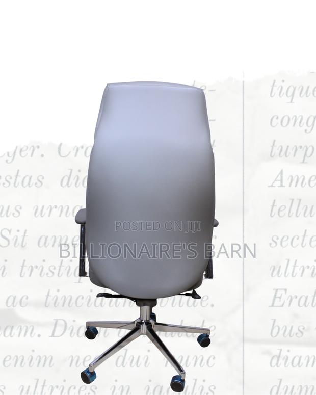 Grey Executive Leather Office Chair | Orthopedic Adjustable Height