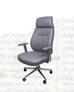 Grey Executive Leather Office Chair | Orthopedic Adjustable Height